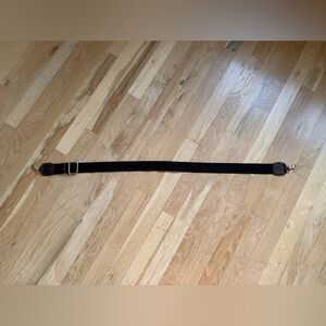 CLARE V Adjustable Black Crossbody Strap with Gold Hardware